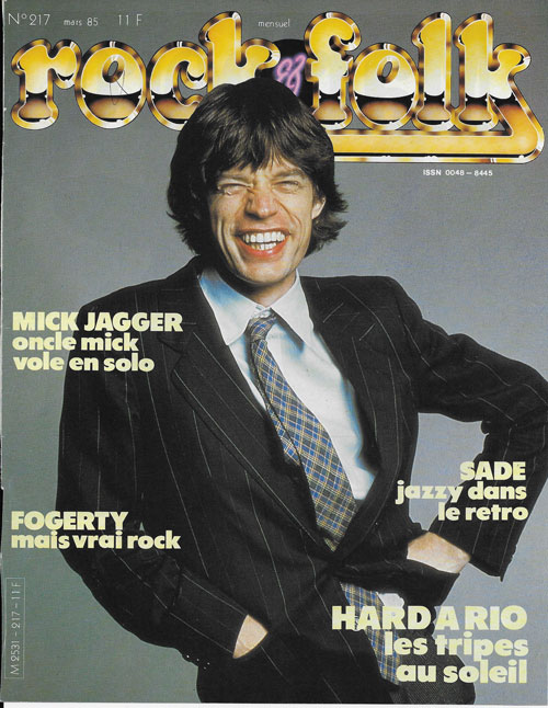 Rock & Folk n� 217 Mars 1985 Mick Jagger cover
