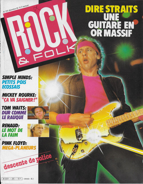 Rock & Folk n�225 D�cembre 1985 Markl Knopfler cover
