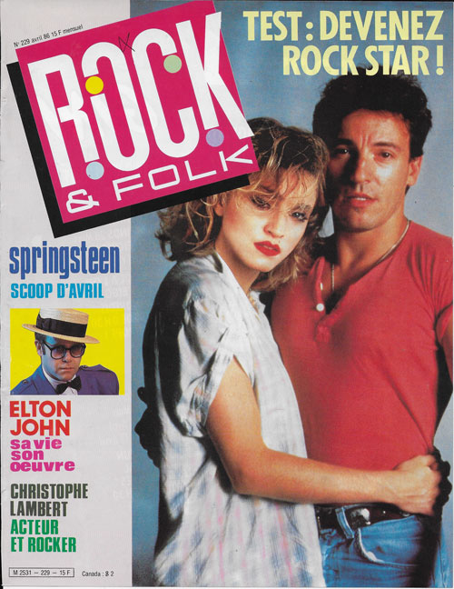 Rock & Folk n� 229 Avril 1986 Madonna et Bruce Sprinsteen cover