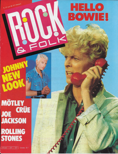 Rock & Folk n� 231 Juin 1986 David Bowie cover