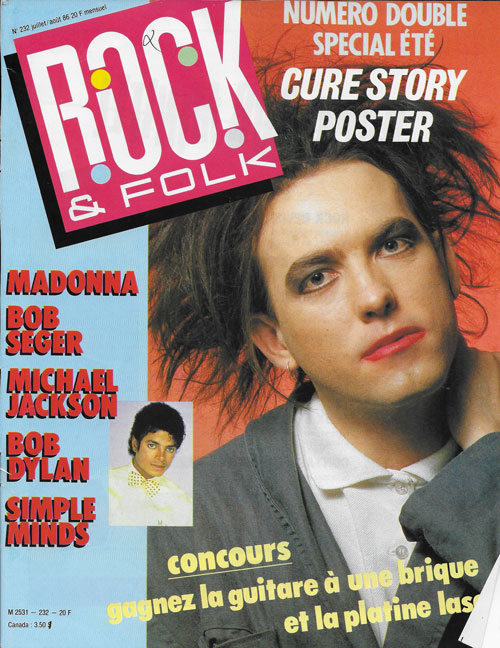 Rock & Folk n� 232 Juillet Ao�t 1986 Cure cover