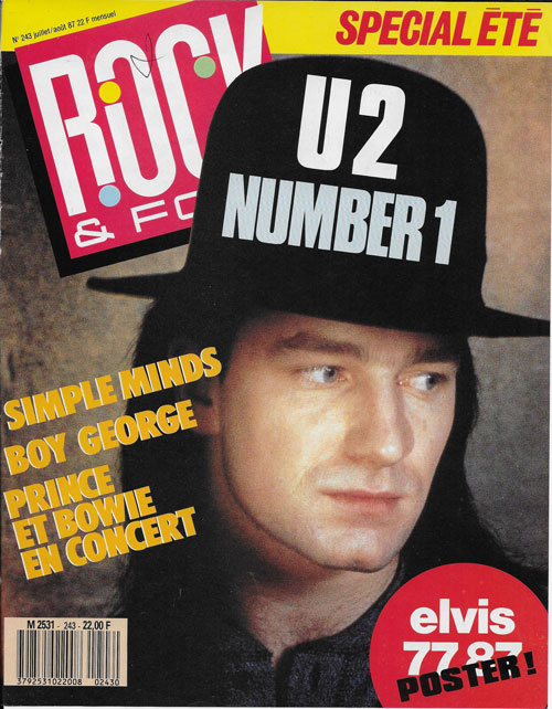 Rock & Folk n� 243 Juillet Ao�t 1987 Bono U2 cover