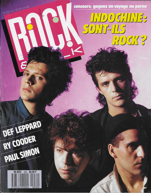 Rock & Folk n� 250 Mars 1988 Indochine cover
