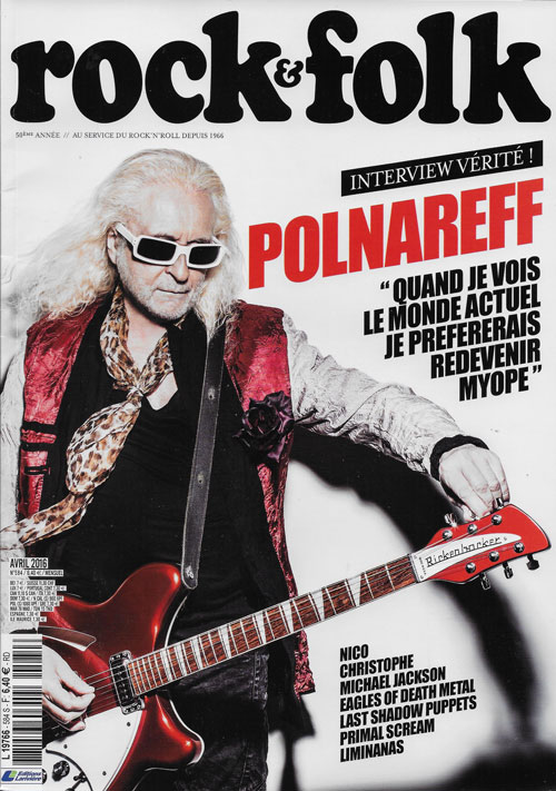 Rock & Folk n� 584 - Avril 2016 Michel Polnareff cover