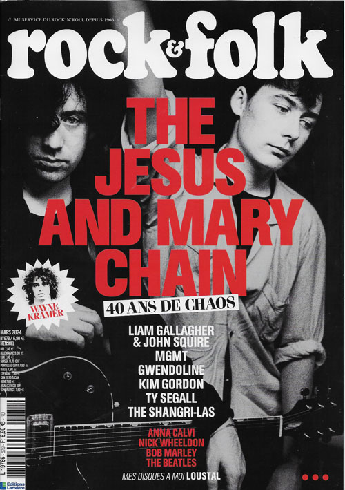 Rock & Folk n�679 Mars 2024 The Jesus and Mary Chain cover