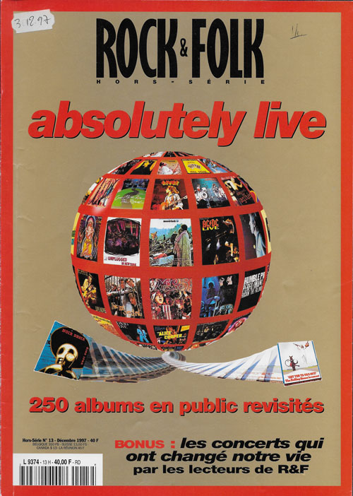 Rock & Folk Hors s�rie n� 13 Absolutey live d�cembre 1997