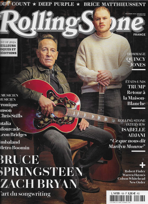 RollingStone fr n�168 D�cembre 2024 et Janvier 2025 Bruce Springsteen et Zach Bryan