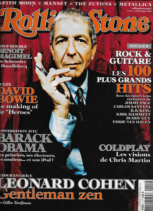 RollingStone n� 2 Septembre 2008 L�onard Cohen cover