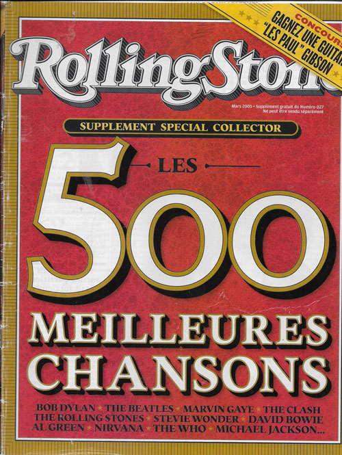 RollingStone n�27 suppl�ment mars 2005 Les 500 meilleurs chansons cover