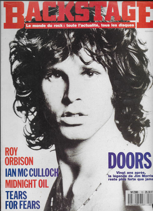 Backstage n� 10 Avril 1990 Jim Morrison The Doors cover