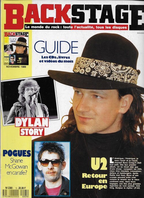 Backstage n� 5 Nvembre 1999 Bonn U2 cover