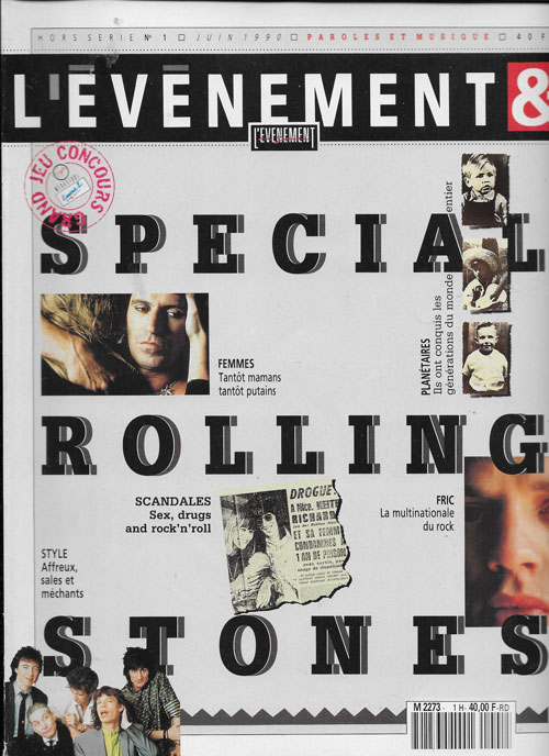 L'�v�nement hors s�rie n�1 Juin 1990 Sp�cial Rolling Stones cover
