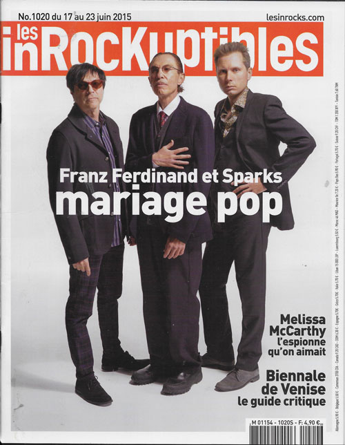 Les Inrockuptibles n� 1020 Mai 2015 Sparks et Franz Ferdinand cover