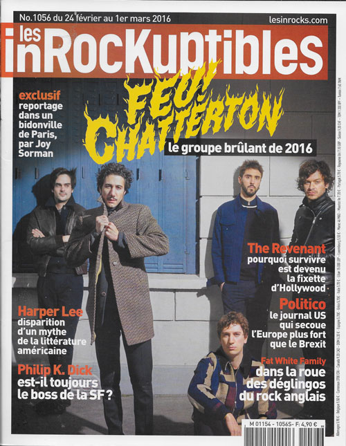Les Inrockuptibles n� 1056 F�vrier 2016 Feu Chatterton cover