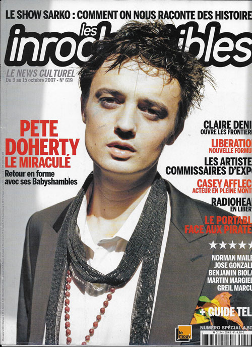 Les Inrockuptibles n�619 Octobre 2007 Pete Doherty