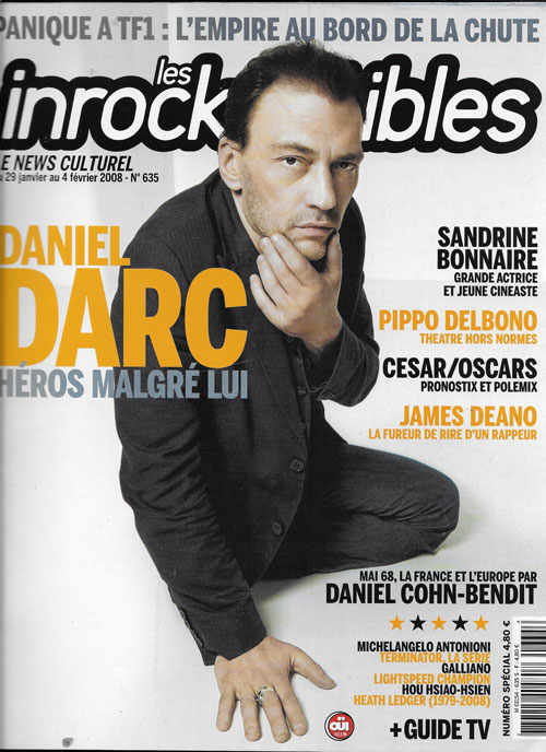 Les Irockuptibles n�635 Janvier 2008 Daniel Darc cover