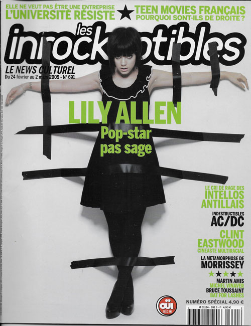 Les Inrockuptibles n� 691 24 f�vreir au 2 mars 2009 Lily Allen cover