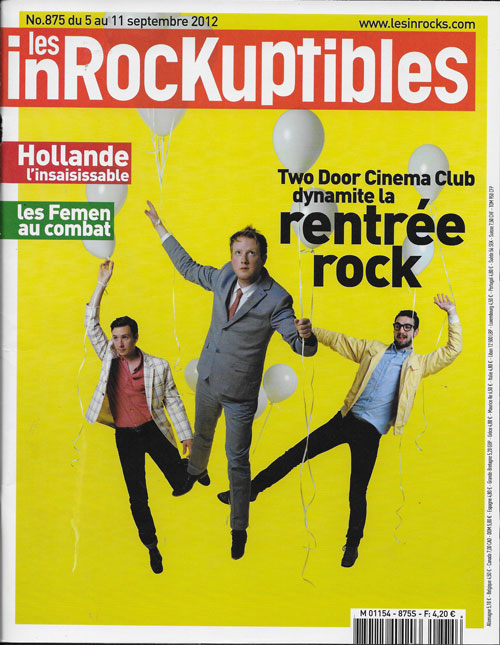 Les Inrockuptibles n� 875 Septembre 2012 Two Door Cinema Club cover