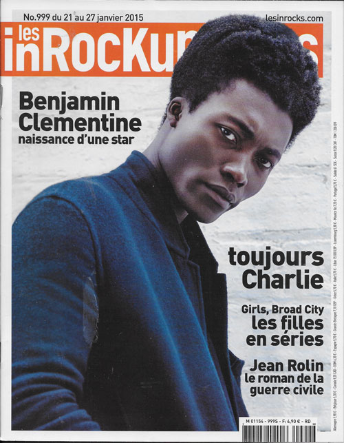 Les Inrockuptibles n� 999 Janvier 2015 Benjamin Cl�mentine cover