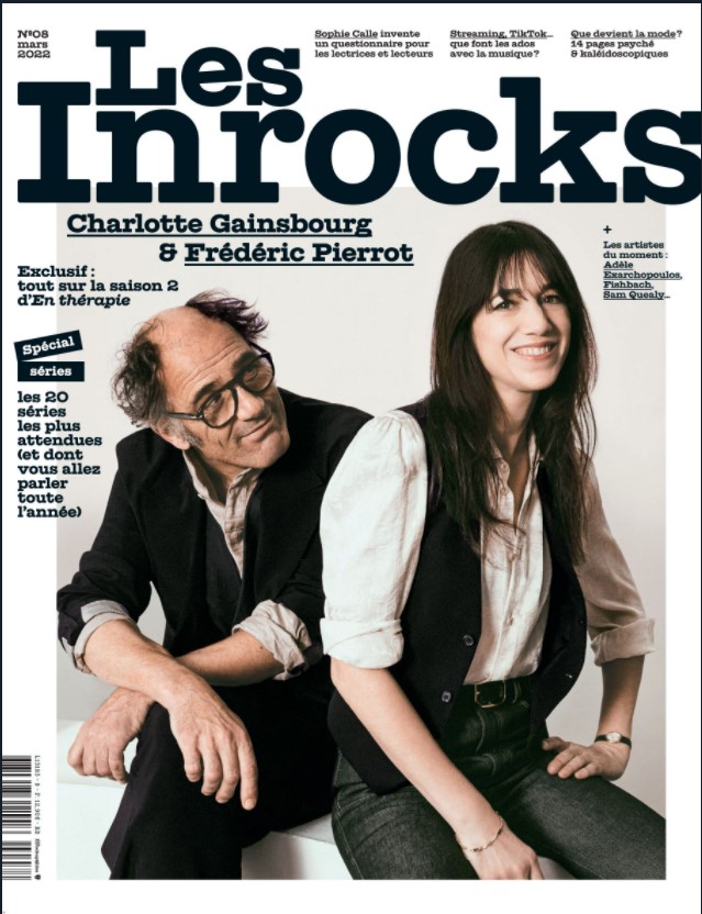 Les Inrocks n�8 Mars 2022 Charlotte Gainsbourg et Fr�d�ric Pierrot cover