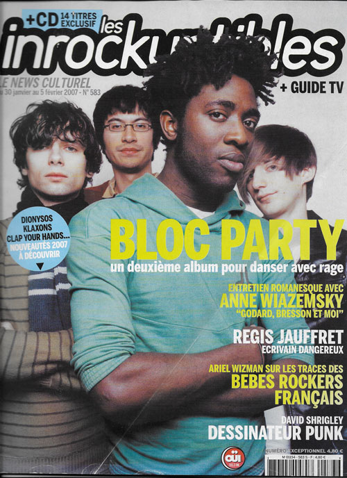 Les Inrockuptibles n� 583 janvier 2007 Bloc Party cover