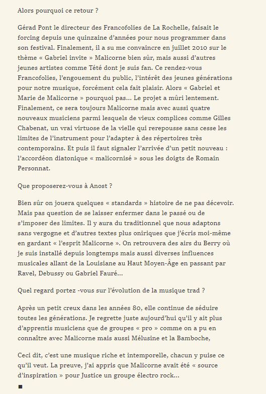 Malicorne 2013 Anost F�te de la vieille