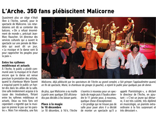 Concert de Malicorne aux Arcs � Tr�guier